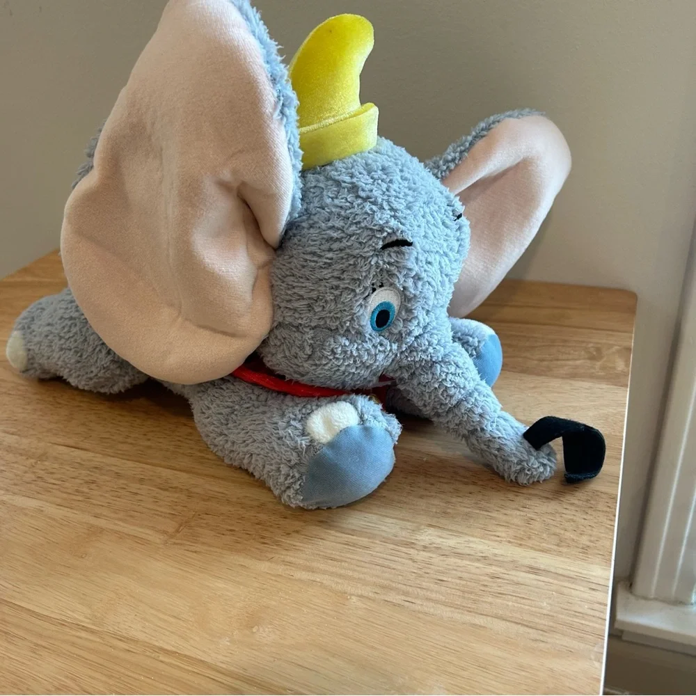 Disney Parks Dumbo The Elephant Plush‎ Stuffed Animal Gray With Yellow Hat